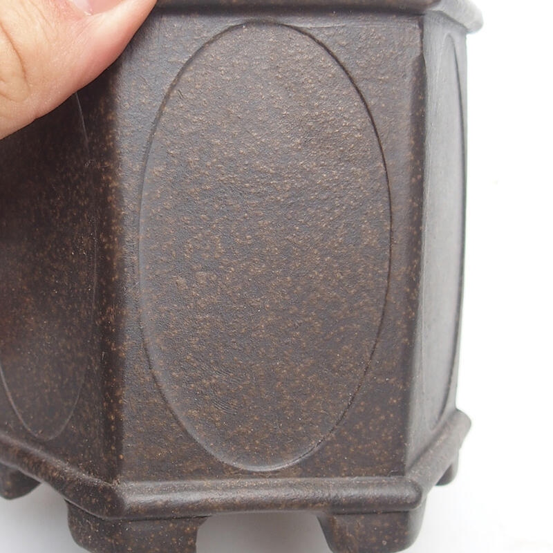 Bonsaischale 10 x 9 x 9,5 cm, Farbe braun ocker