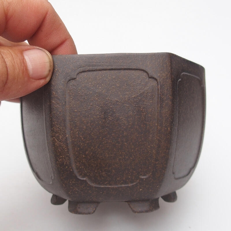 Bonsaischale 11 x 9,5 x 7,5 cm, Farbe braun ocker