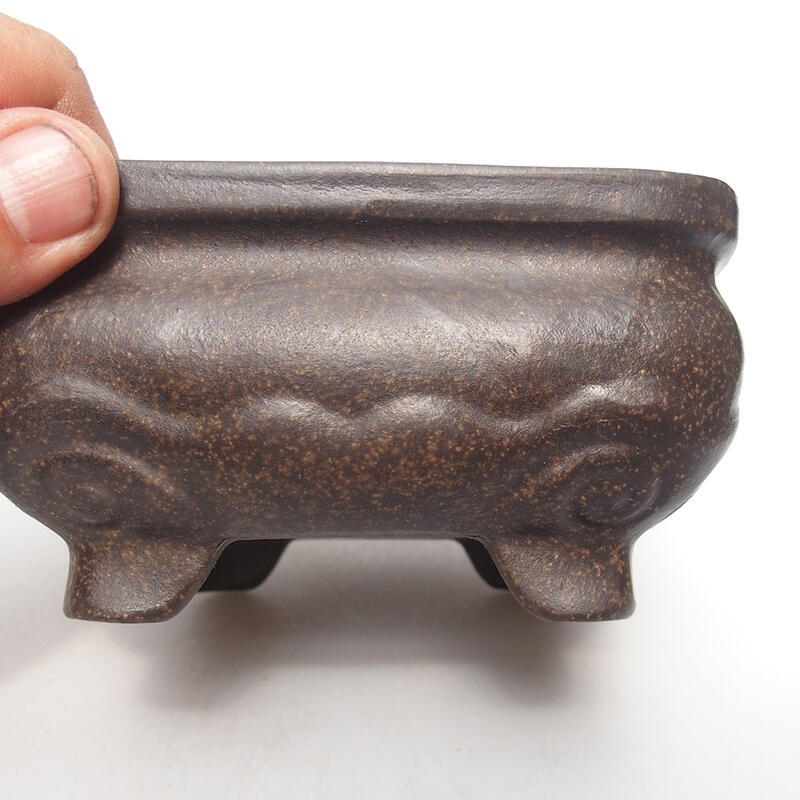 Bonsaischale 12,5 x 12,5 x 6,5cm, Farbe braun ocker