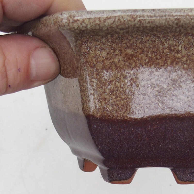 Bonsaischale 13 x 12 x 7 cm, Farbe burgunderrotbraun