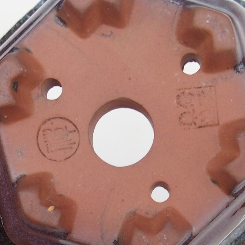 Bonsaischale 13 x 12 x 7 cm, Farbe weinrot-grau