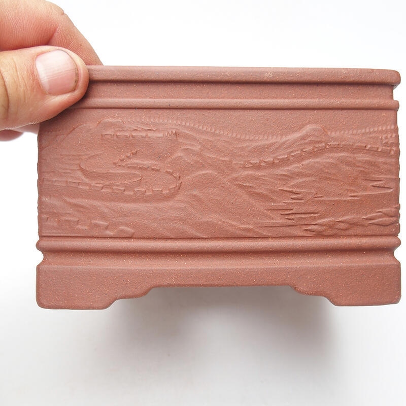 Bonsaischale 13 x 13 x 8 cm, ziegelfarben