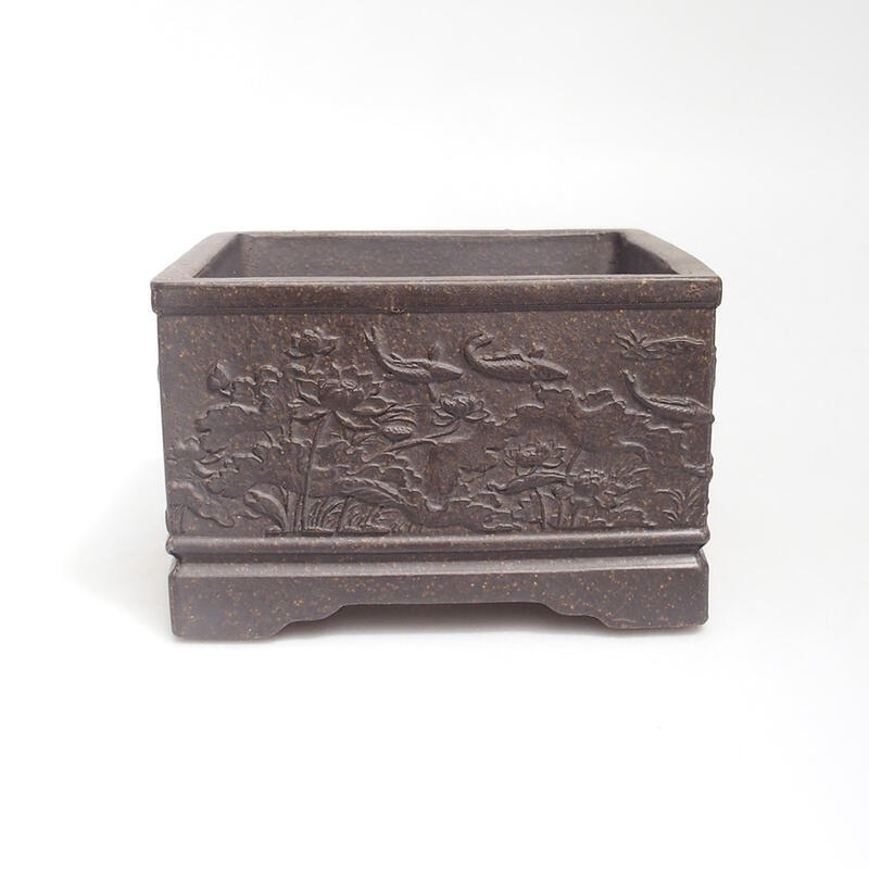 Bonsaischale 13 x 13 x 8 cm, Farbe bräunlich ocker