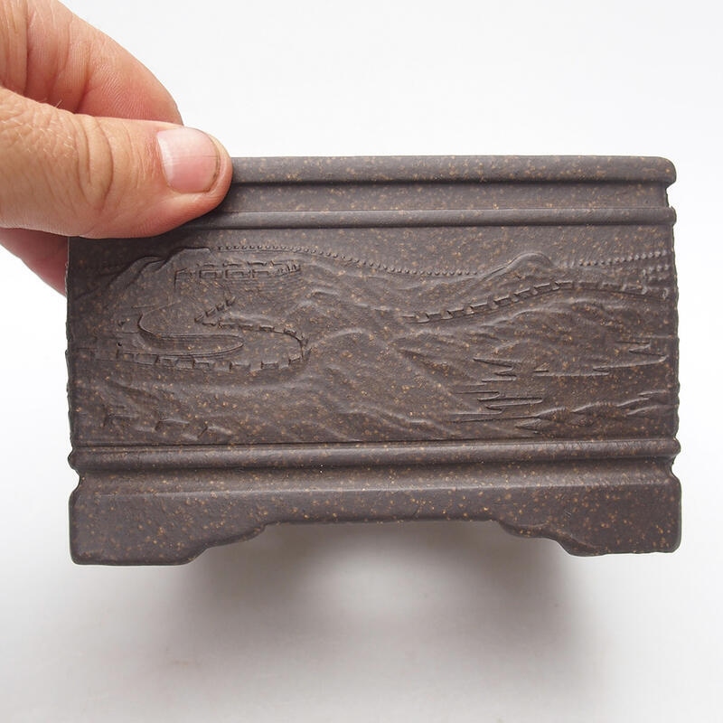 Bonsaischale 13 x 13 x 8 cm, Farbe bräunlich ocker