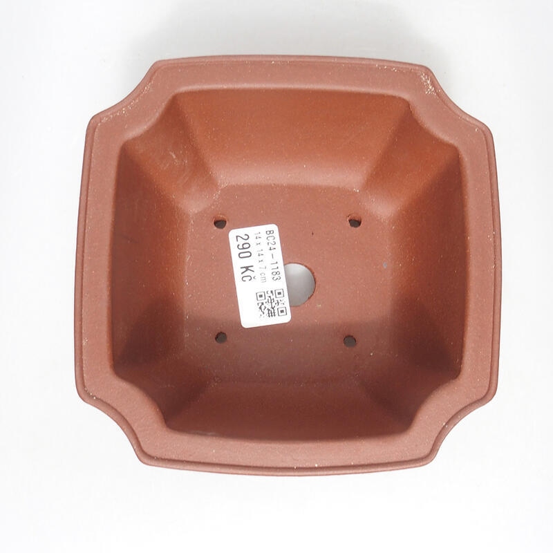 Bonsaischale 14 x 14 x 7 cm, ziegelfarben