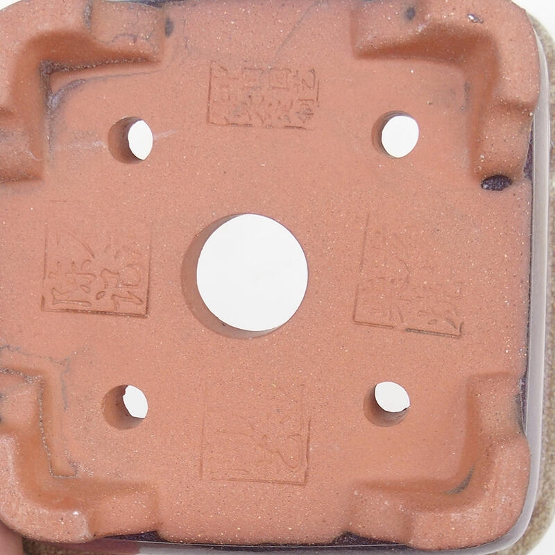 Bonsaischale 14 x 14 x 8 cm, Farbe weinrotbraun