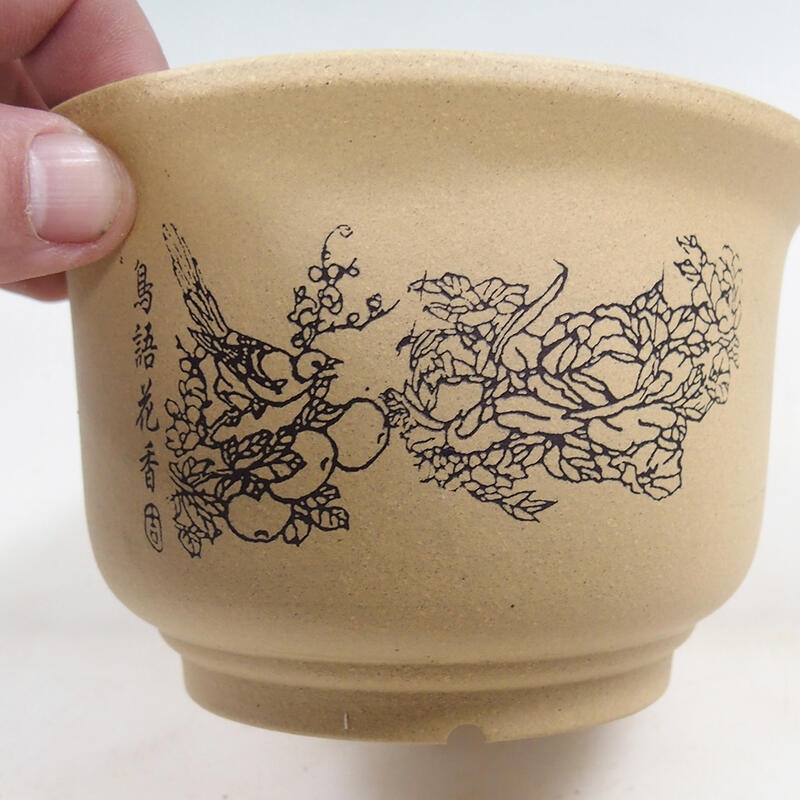 Bonsaischale 14 x 14 x 9 cm, Farbe ocker