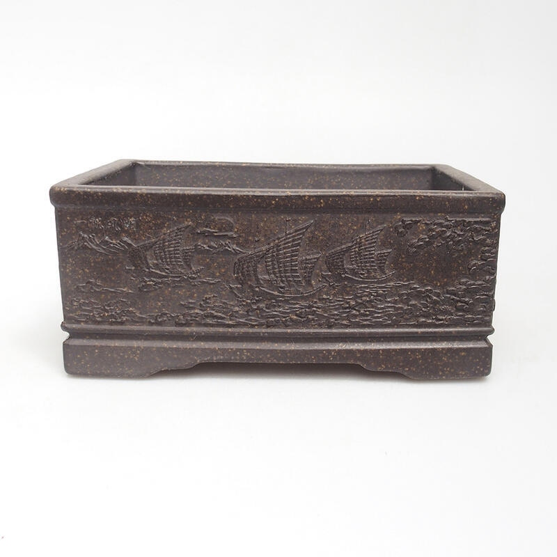 Bonsaischale 15,5 x 11,5 x 6,5 cm, Farbe braun ocker