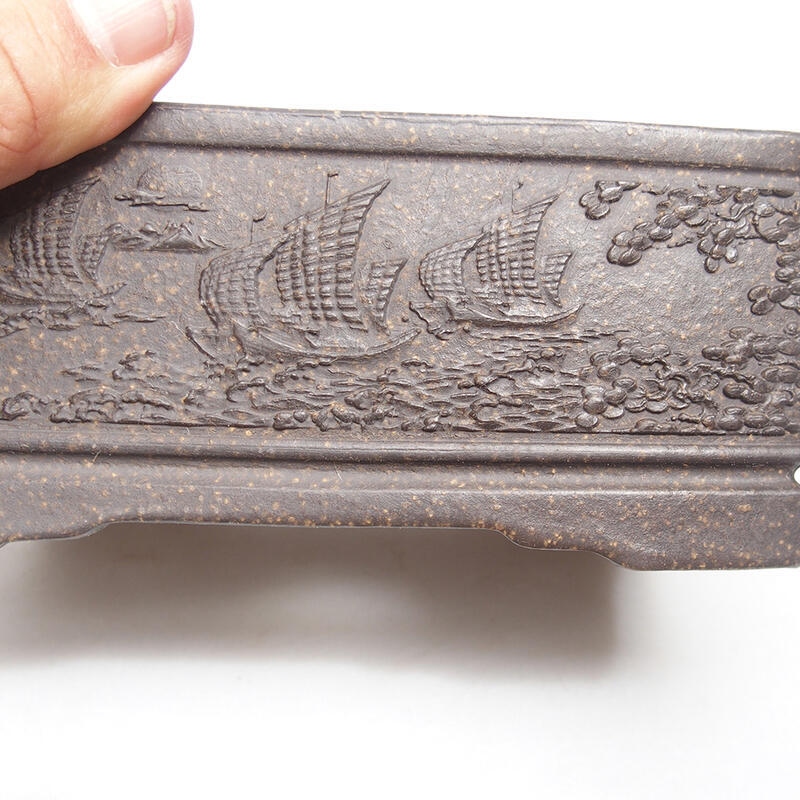 Bonsaischale 15,5 x 11,5 x 6,5 cm, Farbe braun ocker