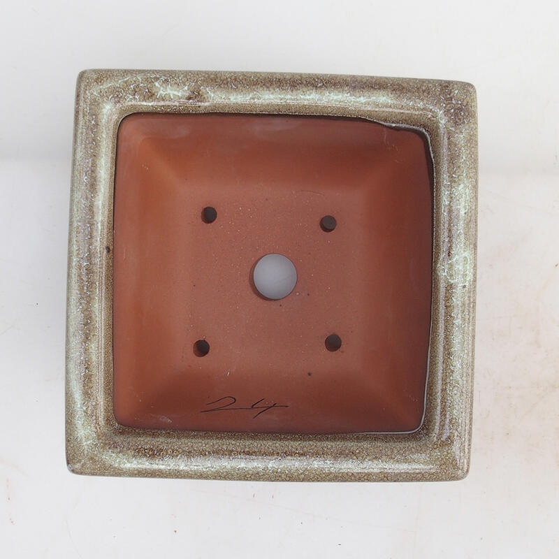 Bonsaischale 15,5 x 15,8 x 8 cm, Farbe weinrotbraun