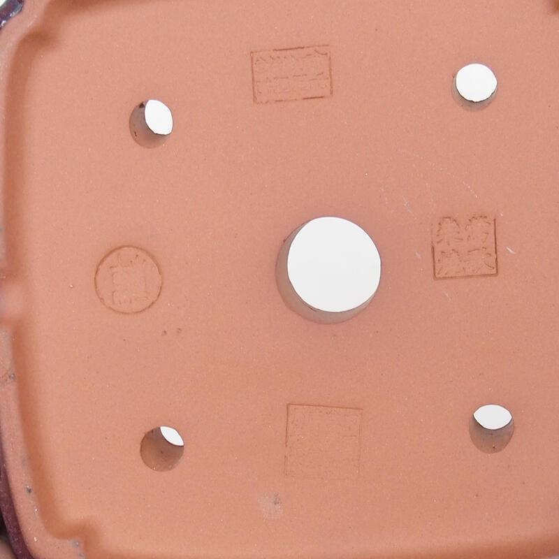 Bonsaischale 15 x 15 x 4,5 cm, Farbe weinrotbraun