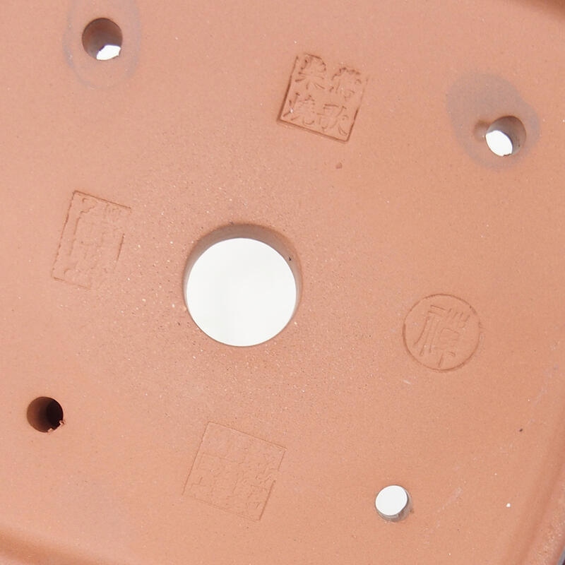 Bonsaischale 15 x 15 x 4,5 cm, Farbe weinrot-grau