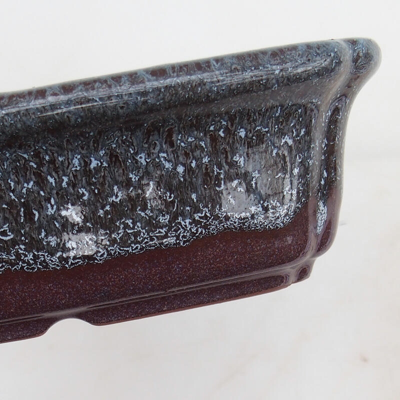 Bonsaischale 15 x 15 x 4,5 cm, Farbe weinrot-grau