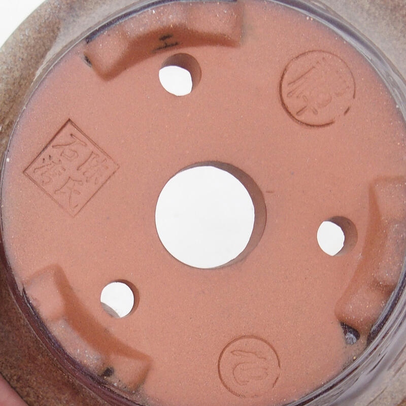 Bonsaischale 15 x 15 x 7 cm, Farbe weinrotbraun