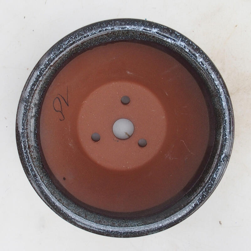 Bonsaischale 15 x 15 x 7 cm, Farbe weinrot-grau