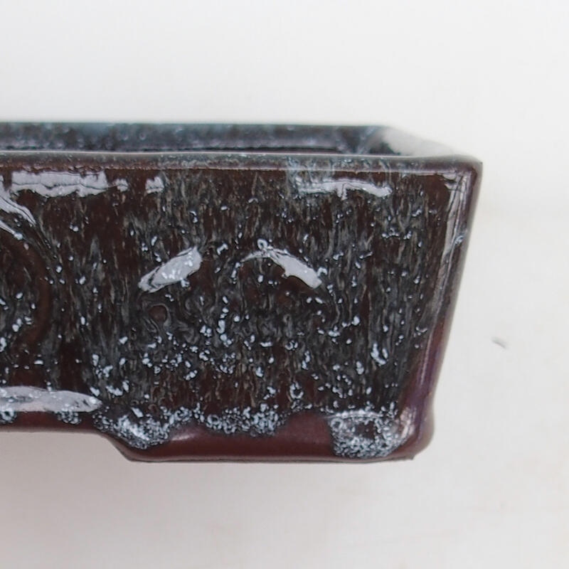 Bonsaischale 16 x 11,5 x 4,5 cm, Farbe weinrot-grau