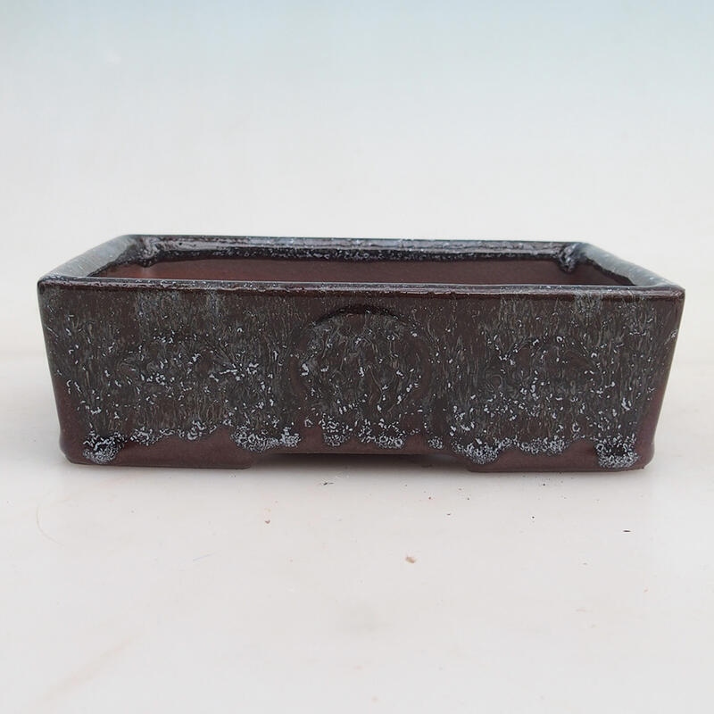 Bonsaischale 16 x 11,5 x 4,5 cm, Farbe weinrot-grau