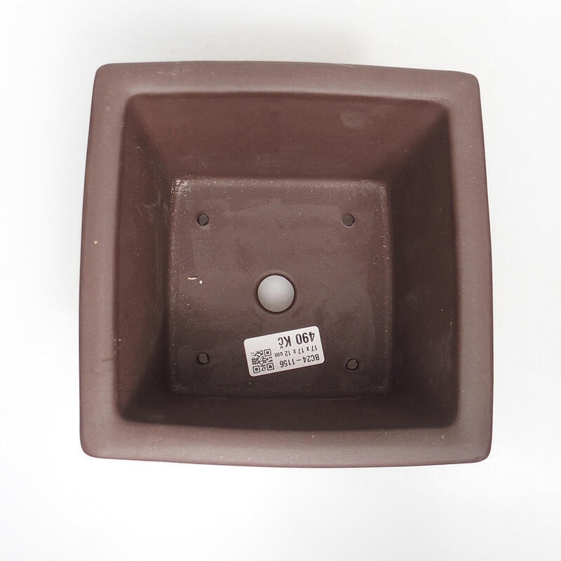 Bonsaischale 17 x 17 x 12 cm, braun