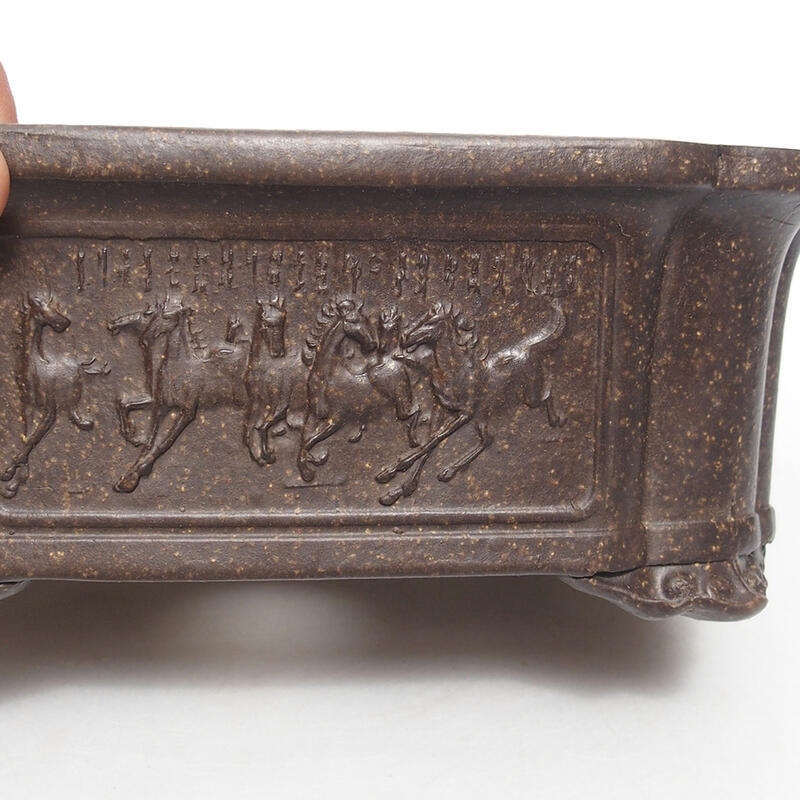 Bonsaischale 18 x 13,5 x 7 cm, Farbe bräunlich ocker