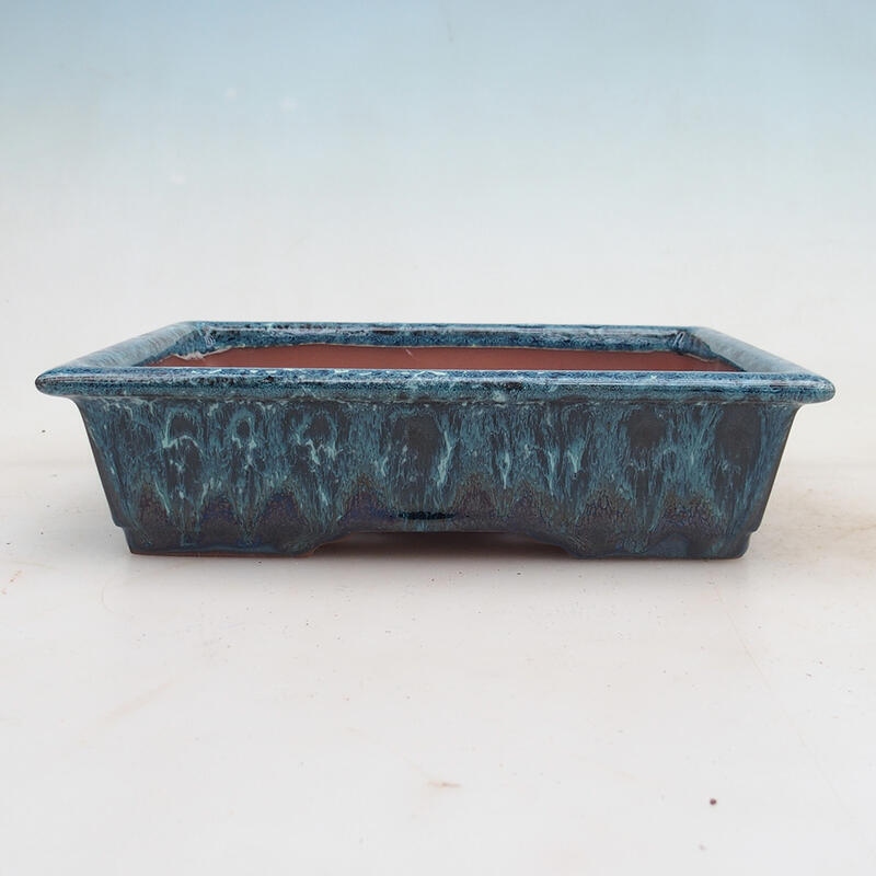 Bonsaischale 21,5 x 16 x 5 cm, Farbe blau-weiß