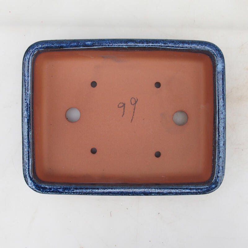 Bonsaischale 21,5 x 17 x 5,5 cm, Farbe blau-weiß