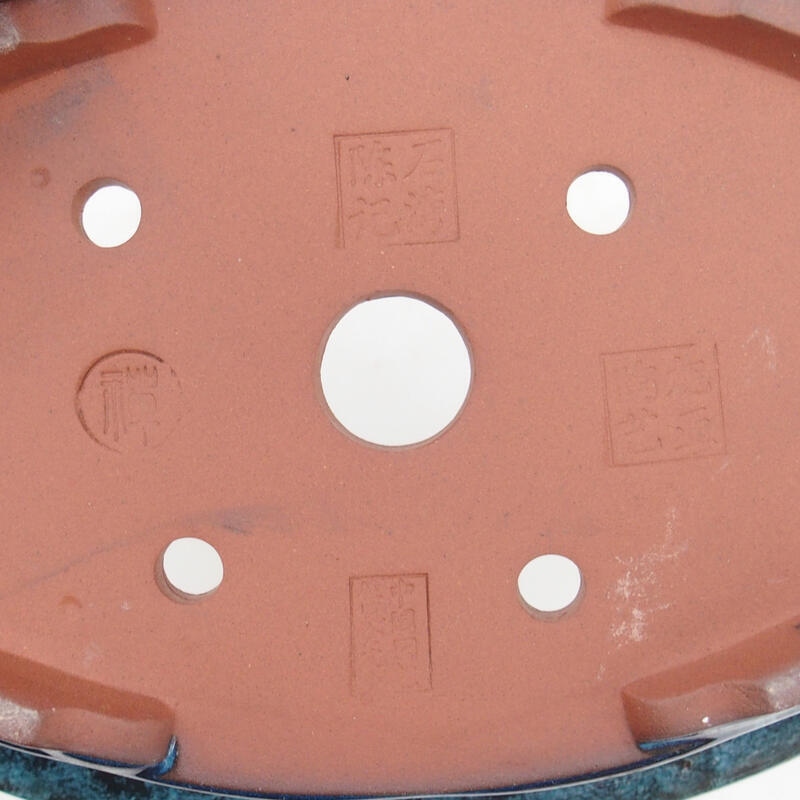 Bonsaischale 21 x 14 x 5 cm, blau-grün