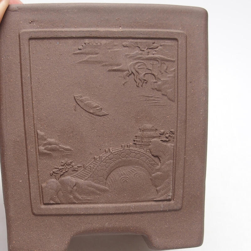 Bonsaischale 9,5 x 9,5 x 10 cm, Farbe braun