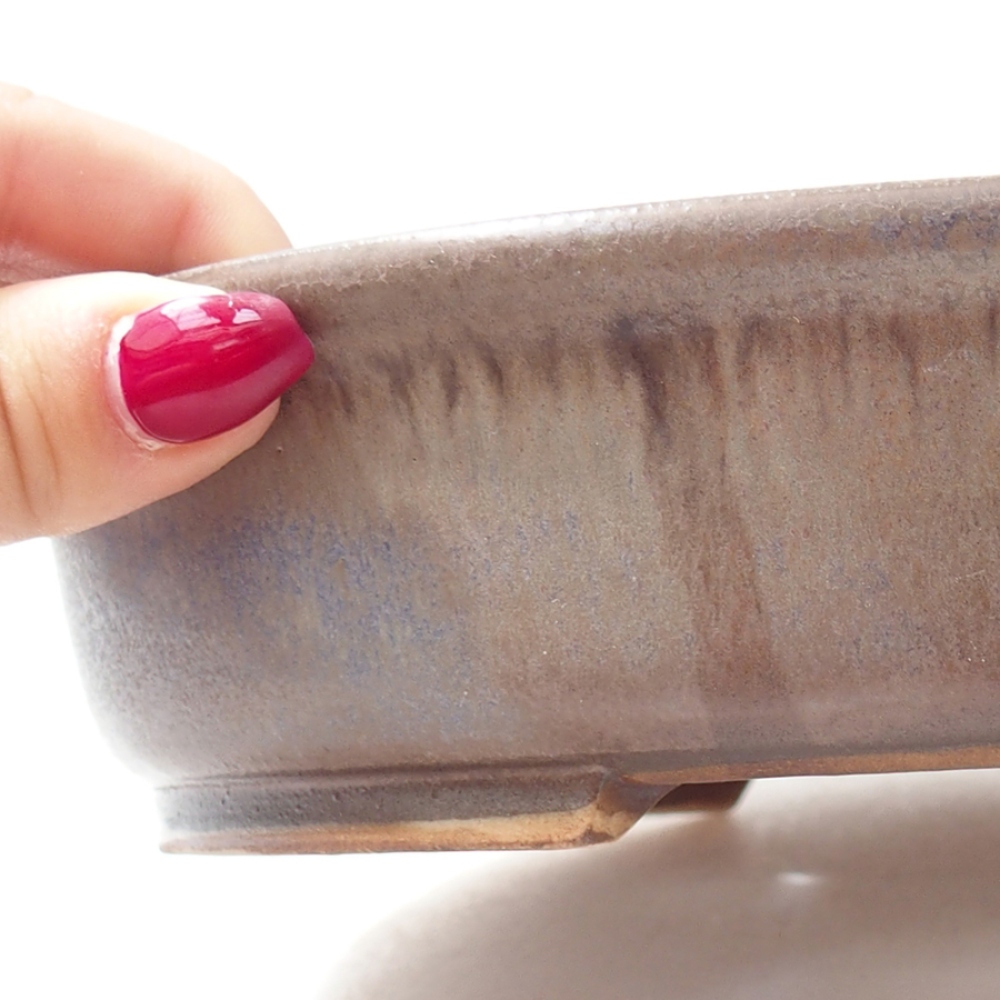 Bonsaischale aus Keramik 21 x 19 x 5 cm, Farbe blau