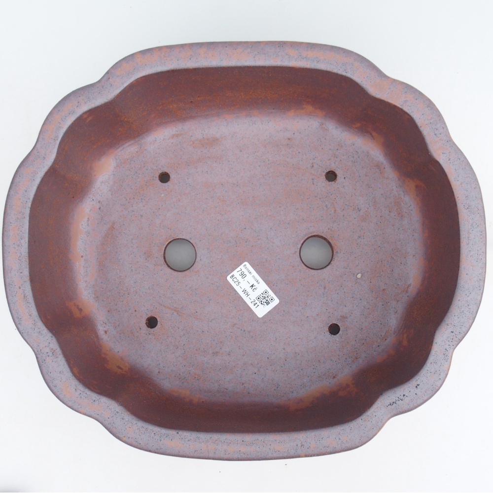 Bonsaischale aus Keramik 31,5 x 27,5 x 10 cm, metallfarben