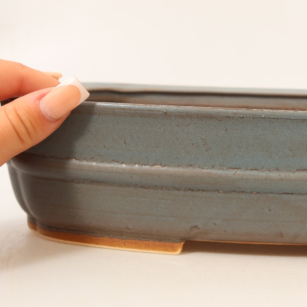 Bonsaischale aus Keramik 29,5 x 25 x 7 cm, Farbe blau