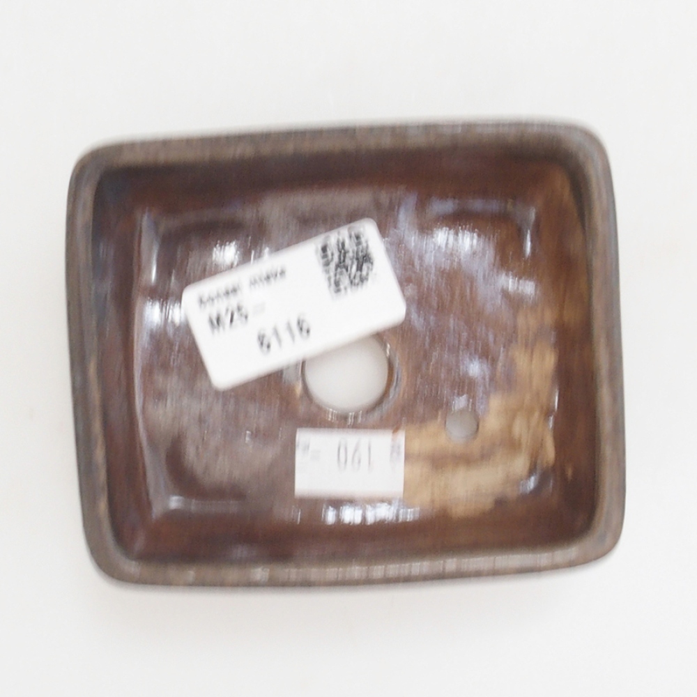 Bonsaischale aus Keramik 10 x 8,5 x 4 cm, braun