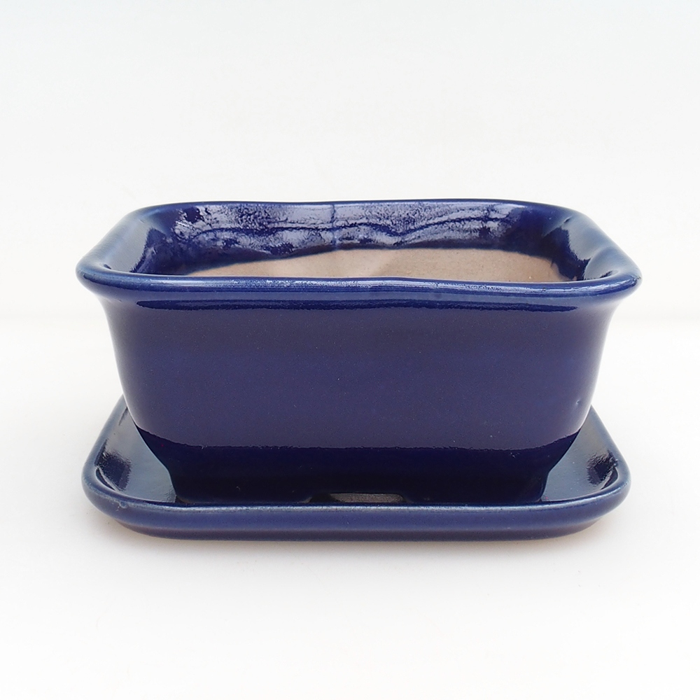 Bonsaischale + Untertasse H11 - 11,5 x 10 x 4 cm - grün