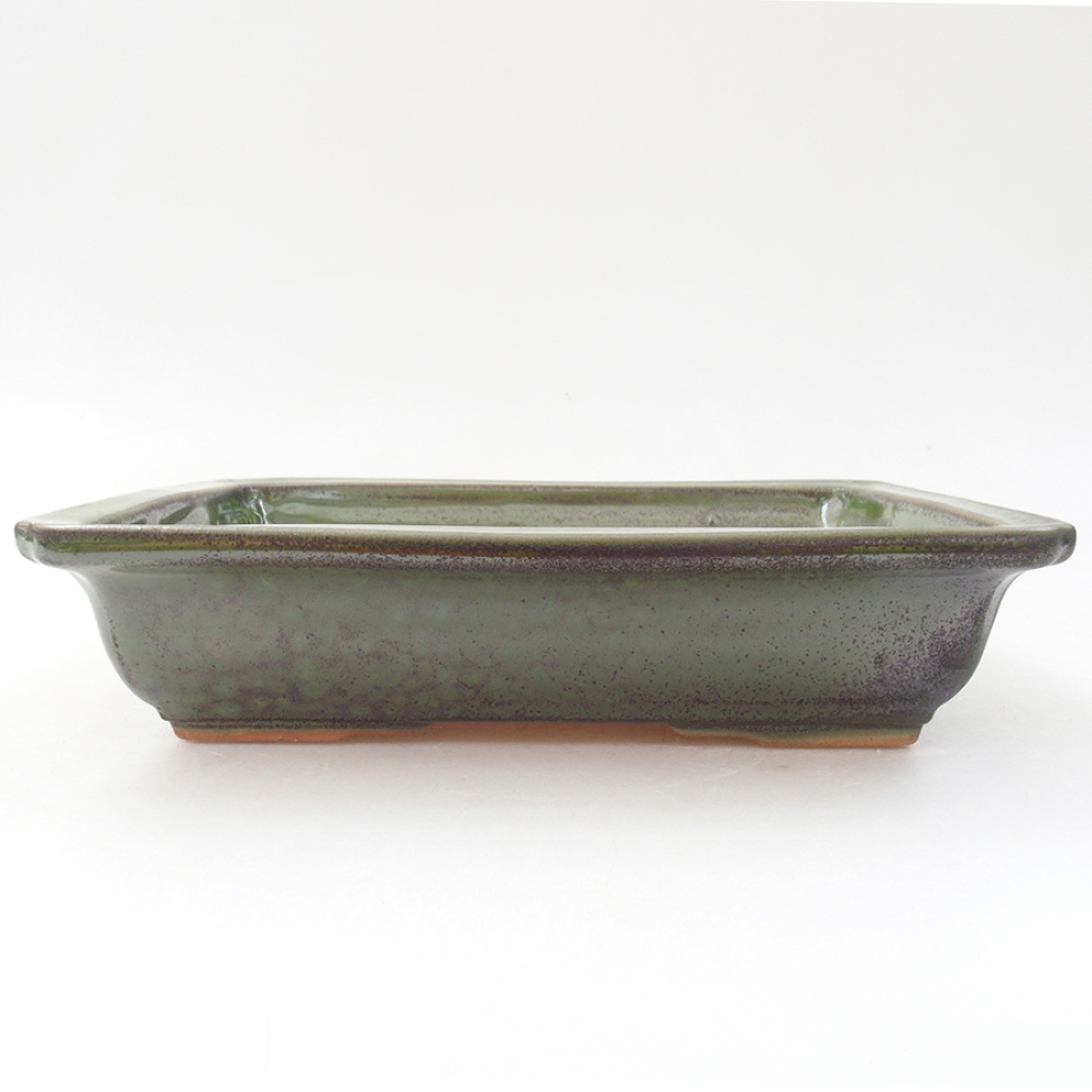 Bonsaischale aus Keramik 17,5 x 13 x 4 cm, grün