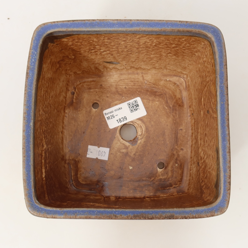 Bonsaischale aus Keramik 16 x 16 x 10 cm, Farbe blau