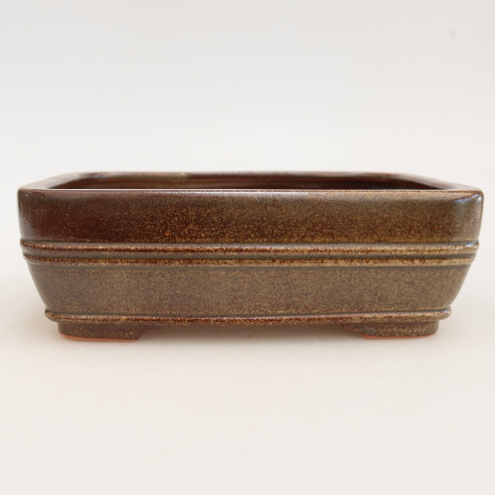 Keramik-Bonsai-Schale, 17 x 12,5 x 5,5 cm, Farbe: Braun
