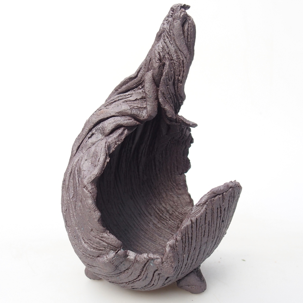 Keramikschale 8 x 9 x 14,5 cm , Metallic-Farbe