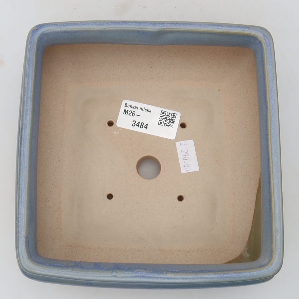 Bonsaischale aus Keramik 15,5 x 15,5 x 6 cm, Farbe blau