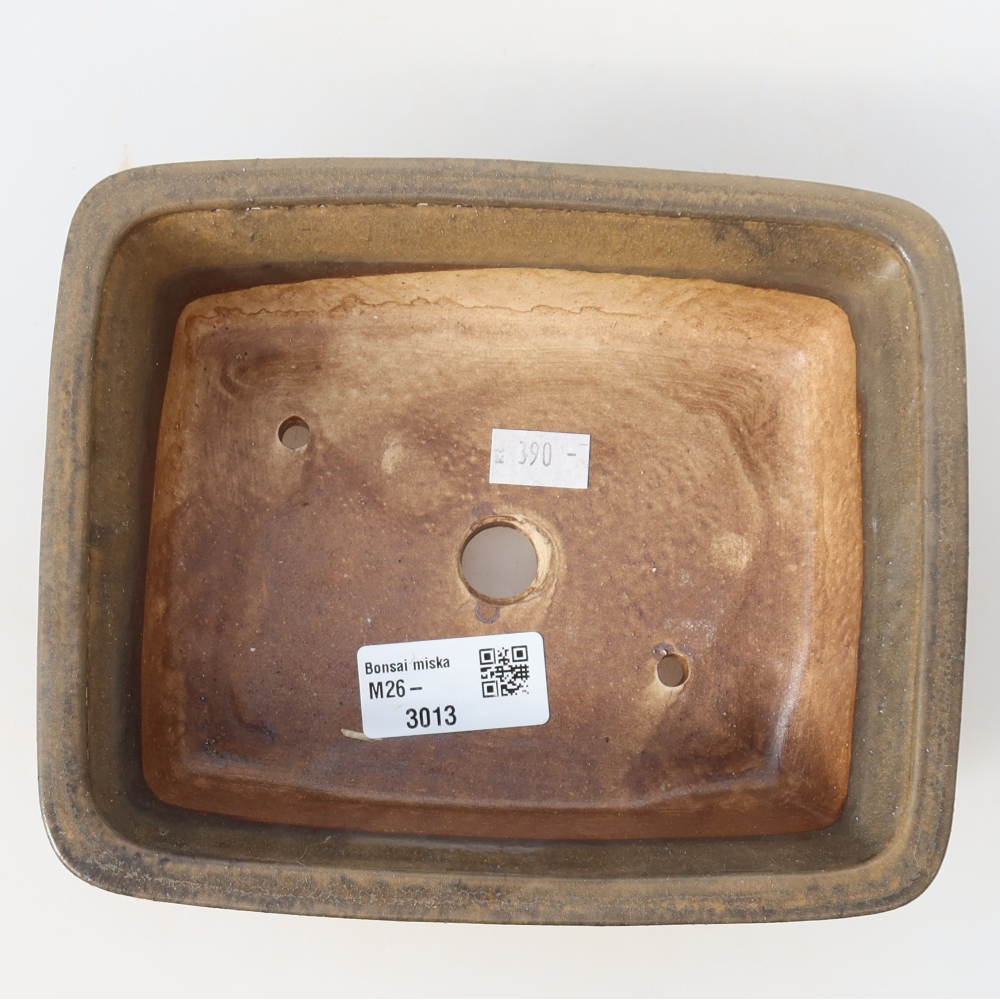 Bonsaischale aus Keramik 17,5 x 14,5 x 5 cm, braun