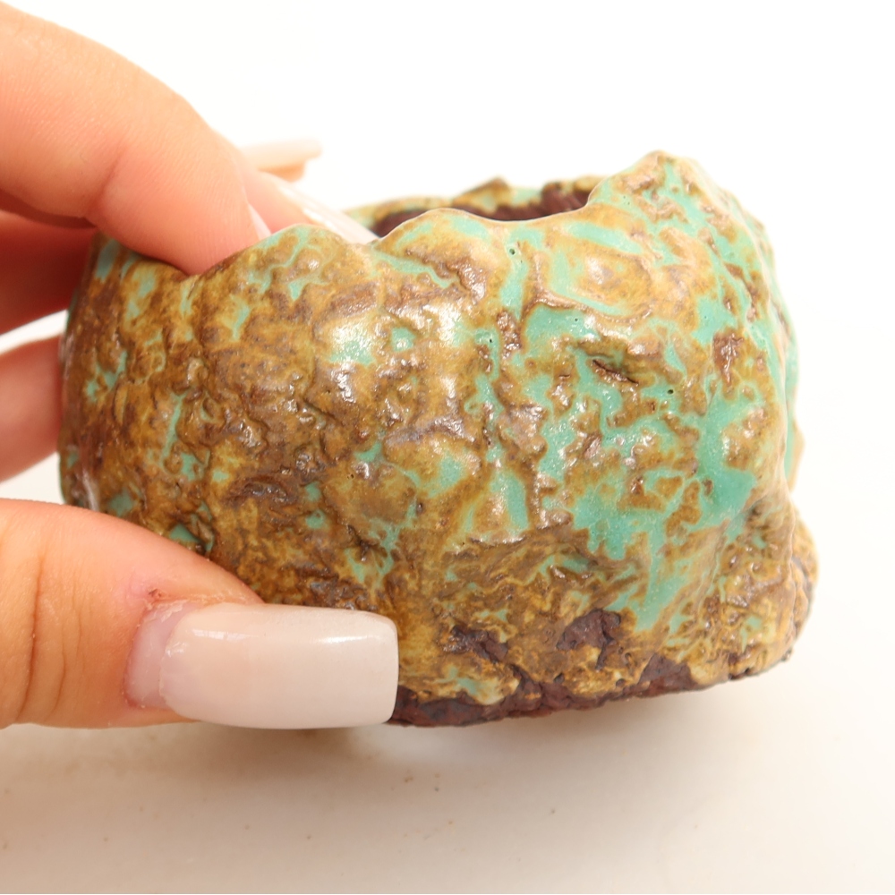 Keramikschale 7 x 7 x 5,5 cm , Farbe grün