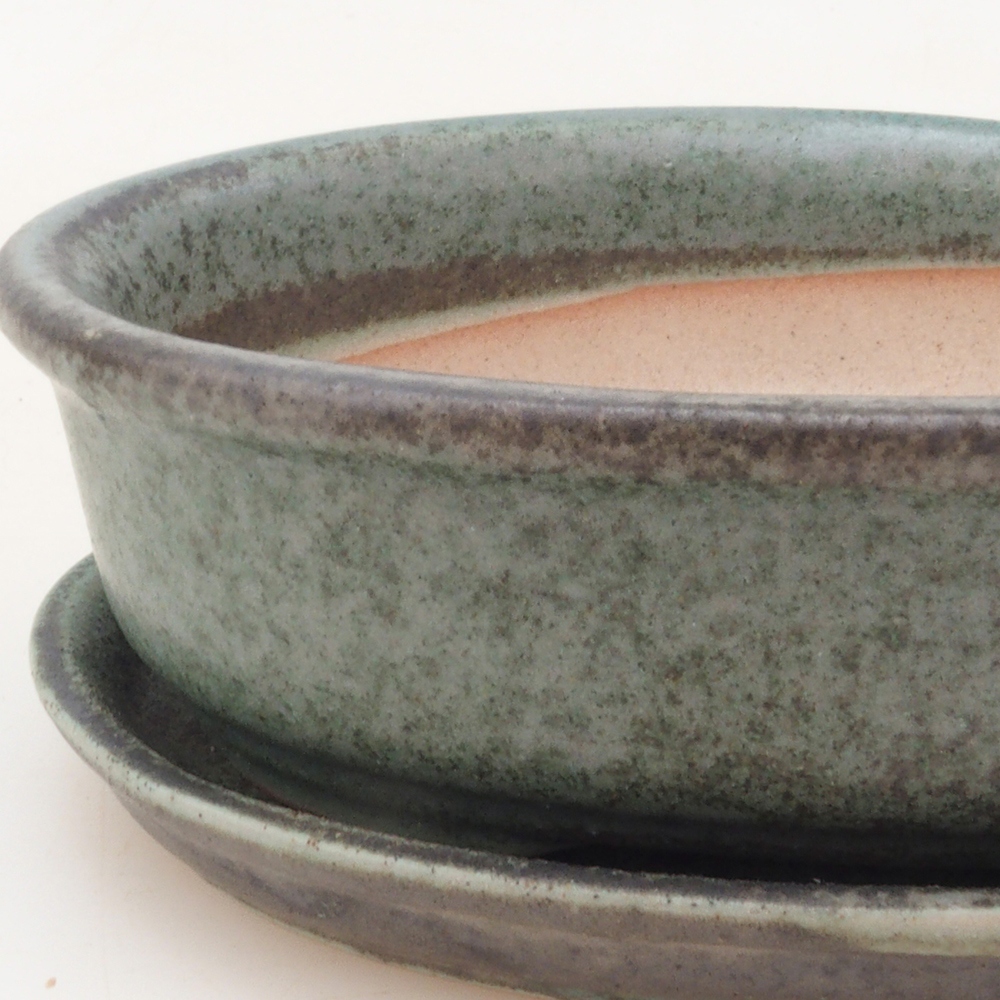 Bonsaischale + Untertasse H04 - grün