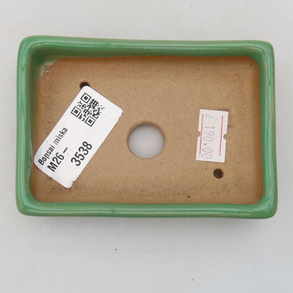 Keramik-Bonsai-Schale 10 x 7 x 2 cm, Farbe: grün