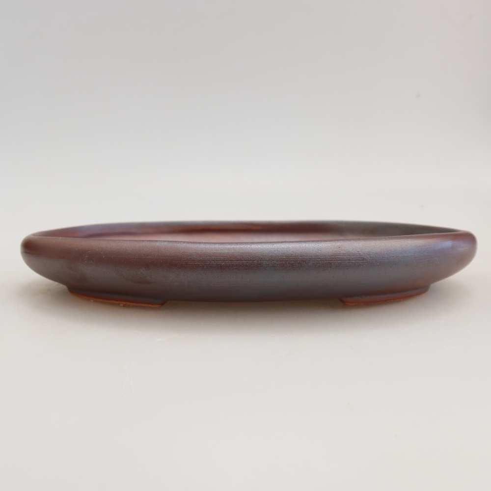 Bonsaischale aus Keramik 22,5 x 16,5 x 3 cm, metallfarben
