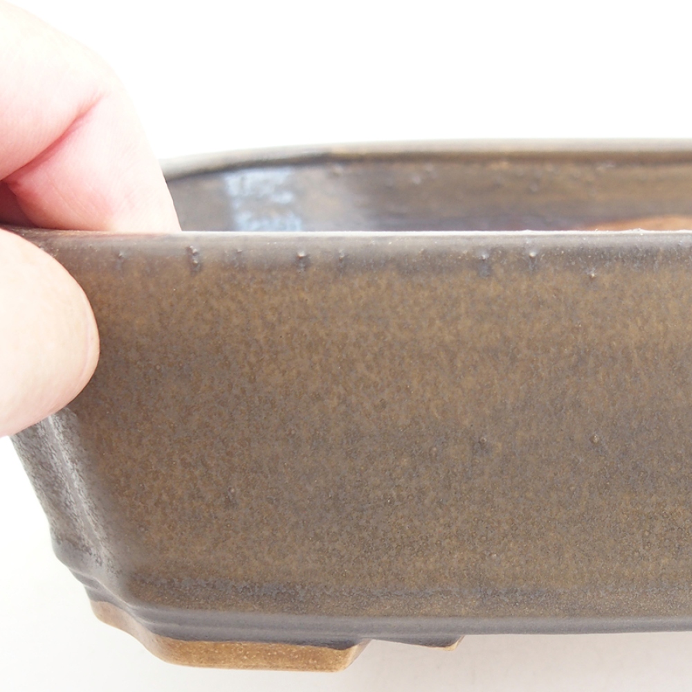 Bonsaischale aus Keramik 21 x 18 x 6 cm, braun