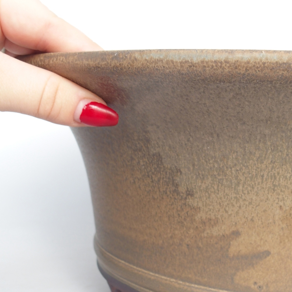 Bonsaischale aus Keramik 31,5 x 31,5 x 14 cm, braun