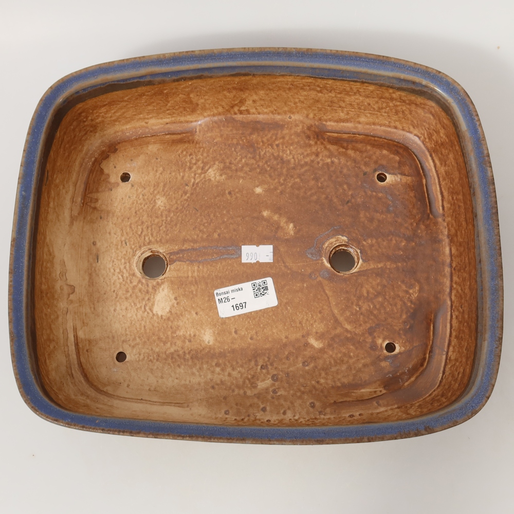 Bonsaischale aus Keramik 29,5 x 25 x 7 cm, Farbe blau