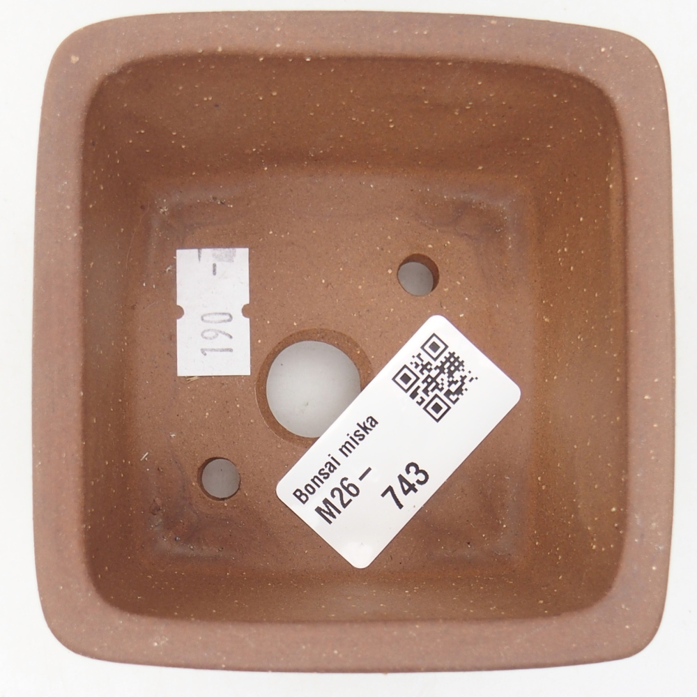 Bonsaischale aus Keramik 8,5 x 8,5 x 5,5 cm, braun