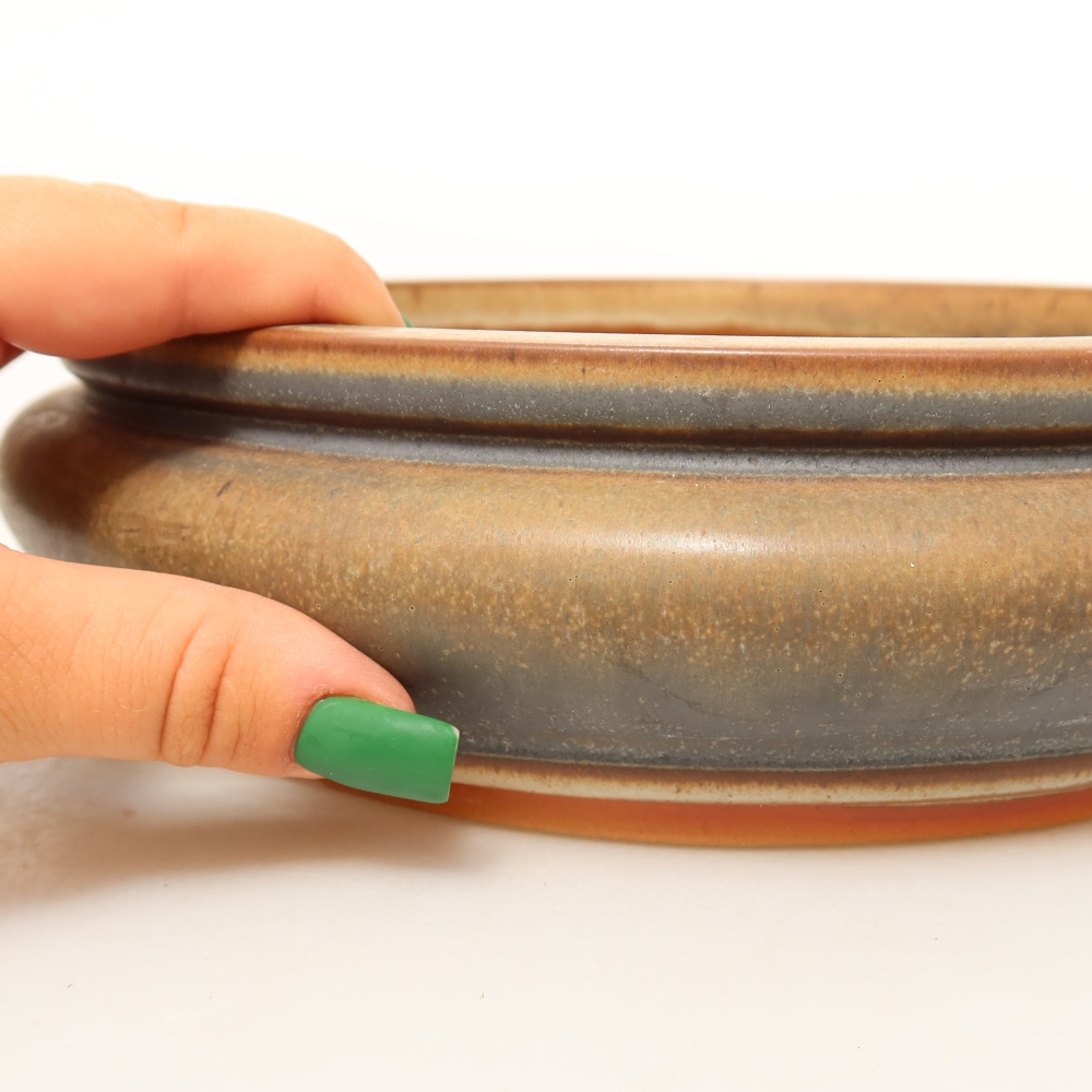 Keramikschale 23 x 23 x 7 cm , Farbe braun