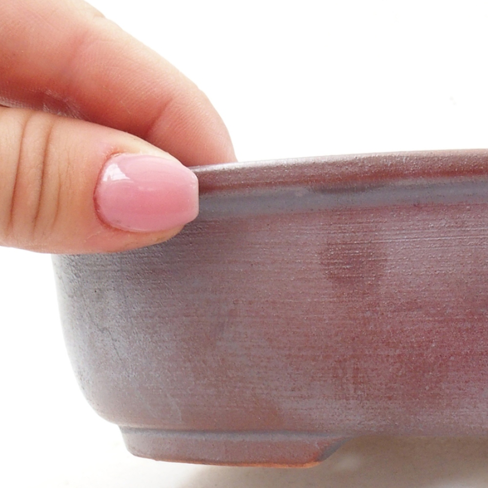 Bonsaischale aus Keramik 18,5 x 14,5 x 5 cm, metallfarben