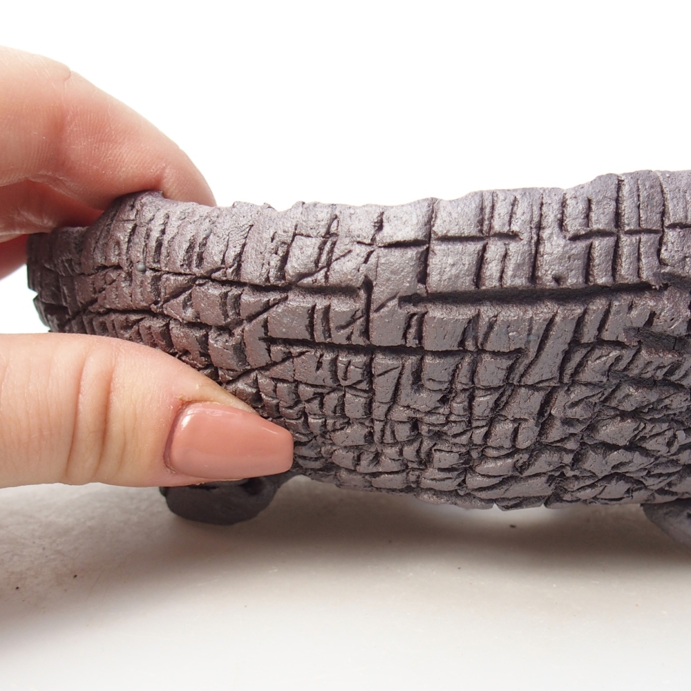 Bonsaischale aus Keramik 17 x 16 x 6 cm, metallfarben