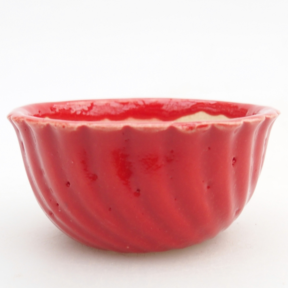 Mini-Bonsaischale 5,5 x 5,5 x 2,5 cm, Farbe rot